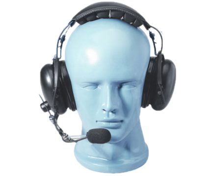 Atlantic Radio HS7 Over Head Dual Muff Headset with Noise Cancelling Boom Mic