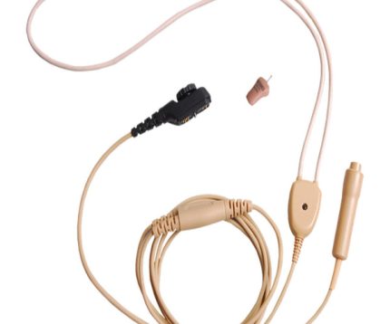 Hytera EWN09 2-Wire Earpiece With Wireless Earphone And Neck Loop EWN11+POA42, Directly Attached To Radio, Beige