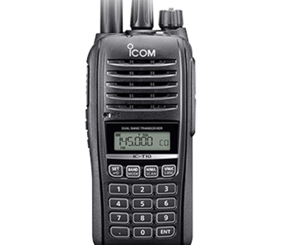 Icom T10 VHF UHF Dual Band Handheld - Rugged and Compact