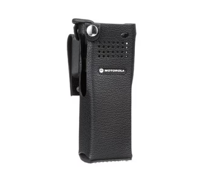 Motorola PMLN5659B Hard Leather Carry Case - D-Rings, 2.75-Inch Swivel Belt Loop