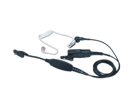 Ritron RHD-11X Security Earpiece for J Series | PTT & Lapel Mic with Clip