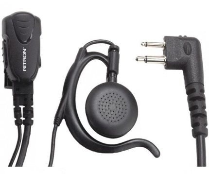 Ritron RHD-16X Ear Loop Headset | PTT & In-Line Mic
